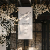 Signature Drinken Minimalistische Black & White Ba Spandoek