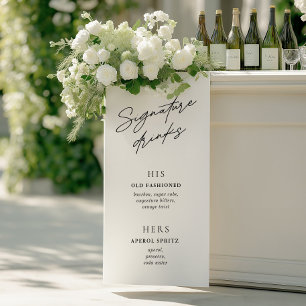 Signature Drinken Minimalistische Black & White Ba Spandoek