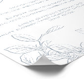 Signature Drinken Modern  Blue Wedding Poster (Hoek)