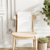 Signature Drinken Modern  Blue Wedding Poster