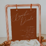Signature Drinken Sign. Whimsical Desert Terracott Poster<br><div class="desc">Dit witte, terracotta signatuur drink bord is perfect voor je eenvoudige rustige, westerne beige en terracotta aardtinten bruiloft. Het neutrale aardeboho kleurenpalet is zuidwest met een modern retro-gevoel. Het manuscript is een delicate minimalistische handgeschreven kalligrafie die vrij elegant en romantisch is. Het product is bewerkbaar en beschikt over voldoende lege...</div>
