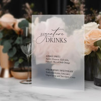 Signature Drinken Trouwbar Decal Sign