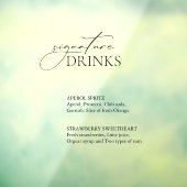 Signature Drinken Trouwbar Decal Sign (Vel 3)