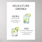 Signature Drinken Wedding Cocktail Poster (Voorkant)