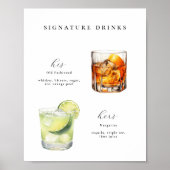 Signature Drinken Wedding Cocktail Poster (Voorkant)