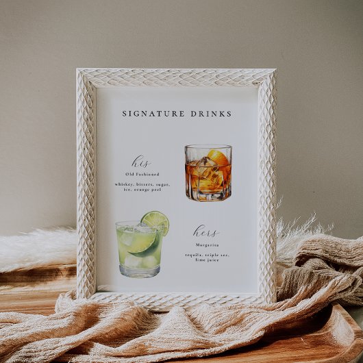 Signature Drinken Wedding Cocktail Poster