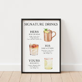 Signature Drinken Wedding Cocktail Poster