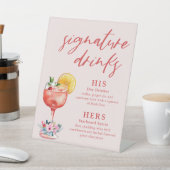 Signature Drinken Wedding Cocktail Reclamebord Met Voetstuk (Insitu)