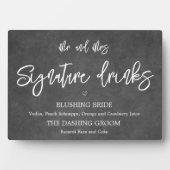 Signature drinks chalkboard sign Tabletop Plaque Fotoplaat (voorkant)