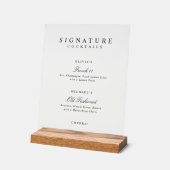 Signature Drinks Elegant Simple Wedding Bar Acryl Bord (Hoek)