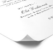 Signature Drinks Elegant Simple Wedding Bar Sign Poster (Hoek)