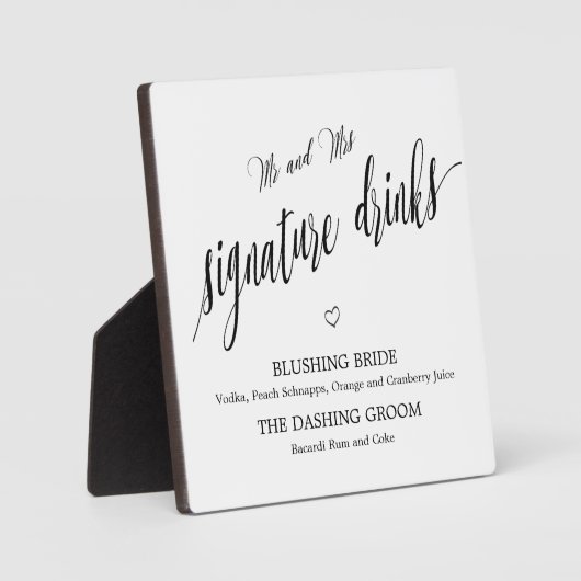 Signature drinks sign Tabletop Plaque with Easel Fotoplaat (Voorkant)