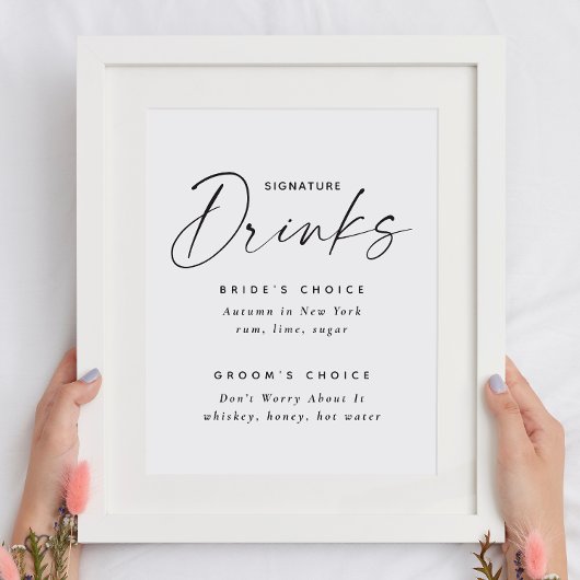 Signature Drinks Trouwkaart | Cocktail Menu Poster