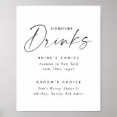 Signature Drinks Trouwkaart | Cocktailmenu Poster (Voorkant)
