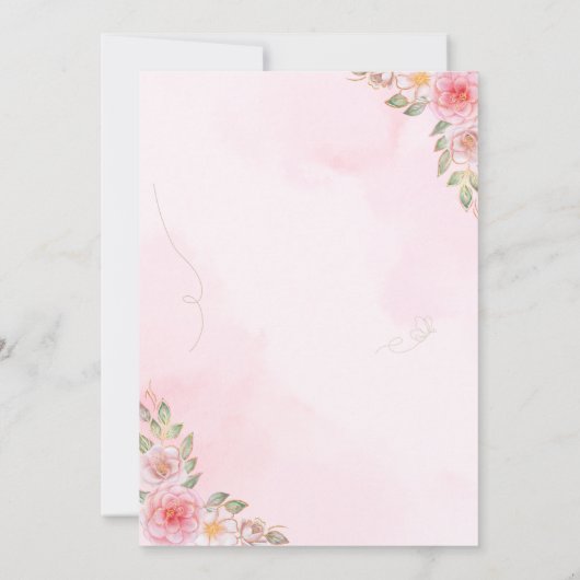 Signature Elegance Wedding Invitation Kaart (Achterkant)