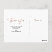 Signature | Faux Roos Gold bruiloft foto Dank u Briefkaart (Achterkant)