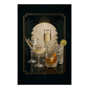 Signature Five Cocktail Collectie Art Deco Poster