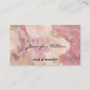 Signature Gold glittery abstract pastel waterverf Visitekaartje