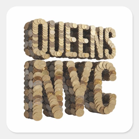 Signature Gold QUEENS NYC Sticker Ontwerp (Voorkant)