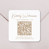 Signature Gold Script QR-code Vierkante Sticker