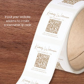 Signature Gold Script QR-code Vierkante Sticker