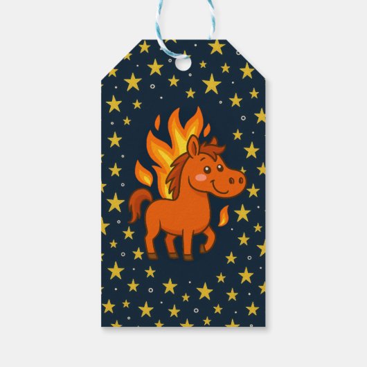 Signature Matte with a red horses Cadeaulabel (Achterkant)