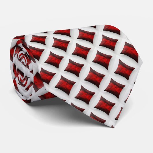 Signature Micro Diamonds Red Pattern Necktie Stropdas (Opgerold)