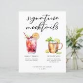 Signature Mocktails Zomer Drinken Bruiloft Menu (Staand voorkant)