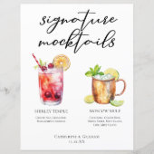 Signature Mocktails Zomer Drinken Bruiloft Menu (Voorkant)