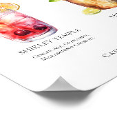 Signature Mocktails Zomer Drinken Bruiloft Menu Poster (Hoek)