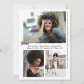 Signature Model Comp Card | QR-code + 4 foto's Kaart (Achterkant)