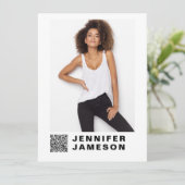 Signature Model Comp Card | QR-code + 4 foto's Kaart (Staand voorkant)
