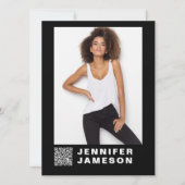 Signature Model Comp Card | QR-code + 4 foto's Kaart (Voorkant)