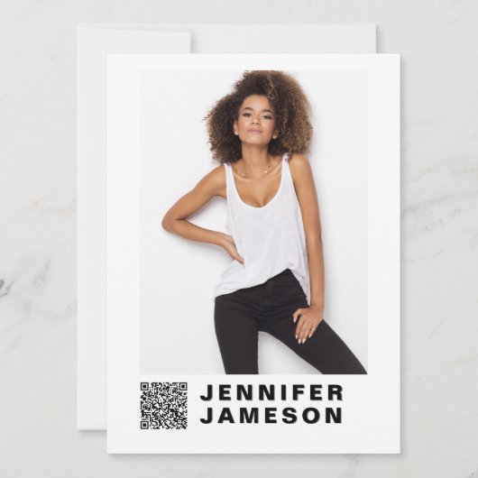 Signature Model Comp-Kaart | QR-code + 4 foto's Kaart (Voorkant)