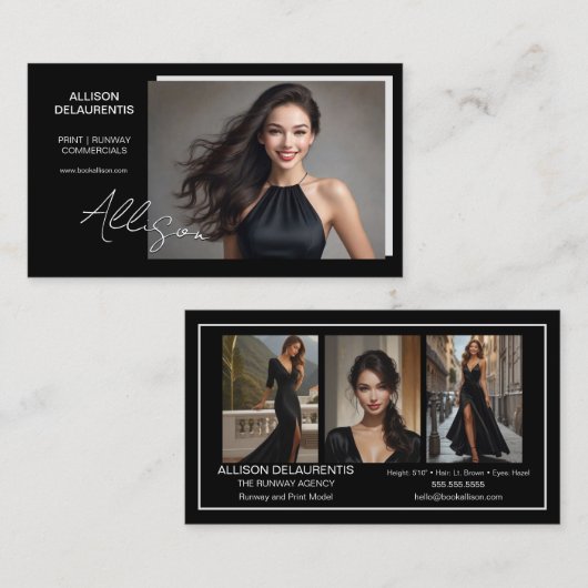 Signature Model Visitekaartje | Mini Comp Cards (Voorkant / Achterkant)