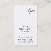 Signature Monogram Glamor Stylist Visitekaartje (Achterkant)