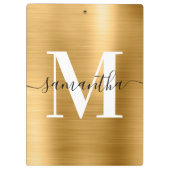 Signature Monogram Gold Shimmer Folie Klembord (Achterkant)