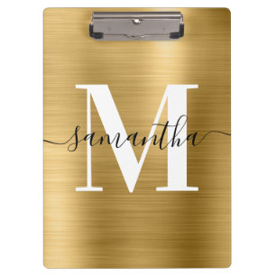Signature Monogram Gold Shimmer Folie Klembord