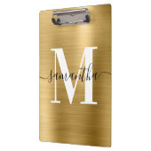 Signature Monogram Goud Glans Folie Klembord (Links)
