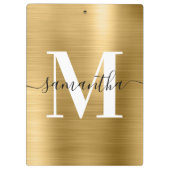Signature Monogram Goud Glans Folie Klembord (Achterkant)