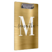 Signature Monogram Goud Glans Folie Klembord (Rechts)