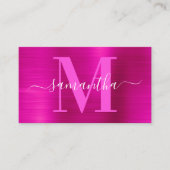 Signature Monogram Hot Pink Shimmer Visitekaartje (Voorkant)