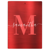 Signature Monogram Red Shimmer Folie Klembord (Achterkant)