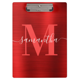 Signature Monogram Red Shimmer Folie Klembord
