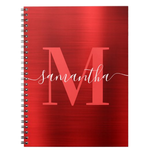 Signature Monogram Rode Glans Folie Notitieboek (Voorkant)