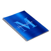 Signature Monogram Royal Blue Folie Notitieboek (Rechterzijde)
