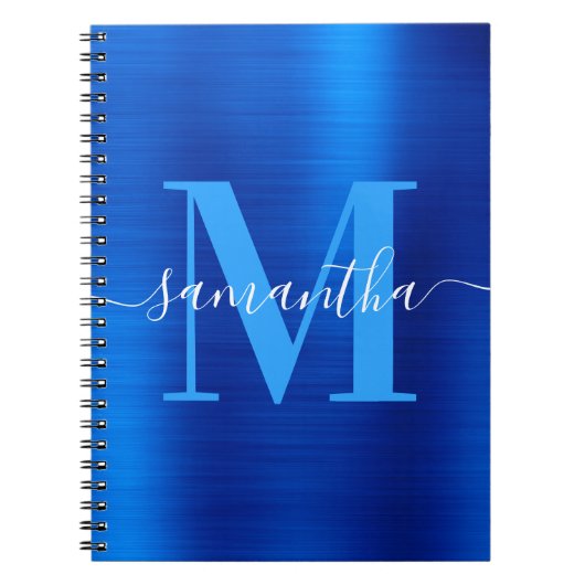 Signature Monogram Royal Blue Folie Notitieboek (Voorkant)