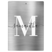 Signature Monogram Silver Shimmer Folie Klembord (Achterkant)