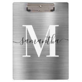 Signature Monogram Silver Shimmer Folie Klembord