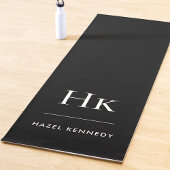 Signature Monogram Simple Black Monogrammed Yogamat